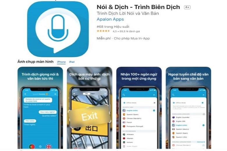 App dịch thương hiệu sang trọng giờ Trung - Nói & dịch