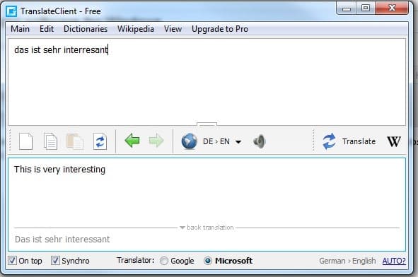 Phần mượt Translate Client