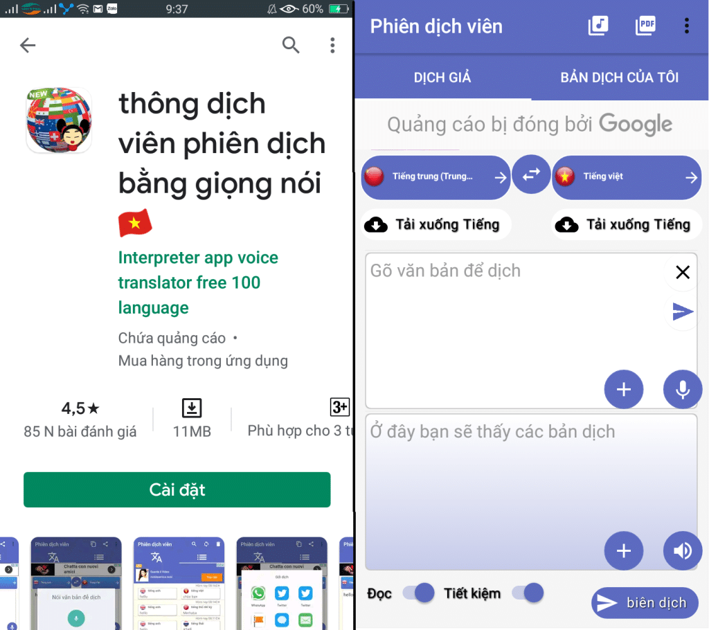 Phiên dịch tiếng nói cũng là một trong những phầm mềm dịch thương hiệu sang trọng giờ Trung